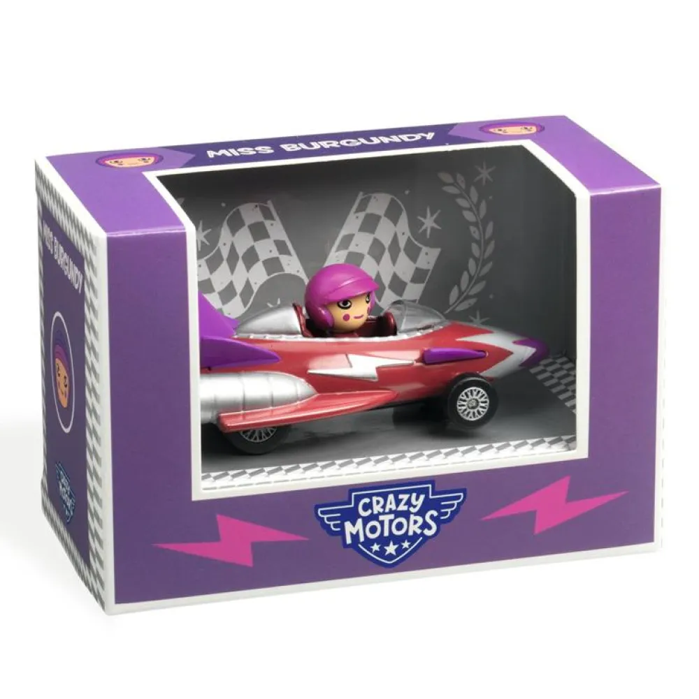Djeco Crazy Motors Miss Burgundy ·*Niños Coches De Metal De Juguete|Coches Crazy Motors De Djeco