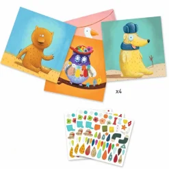 Djeco Crear con pegatinas Animales ·*Niños Kit De Manualidades