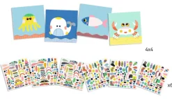 Djeco Crear con pegatinas Animales Marinos ·*Niños Kit De Manualidades