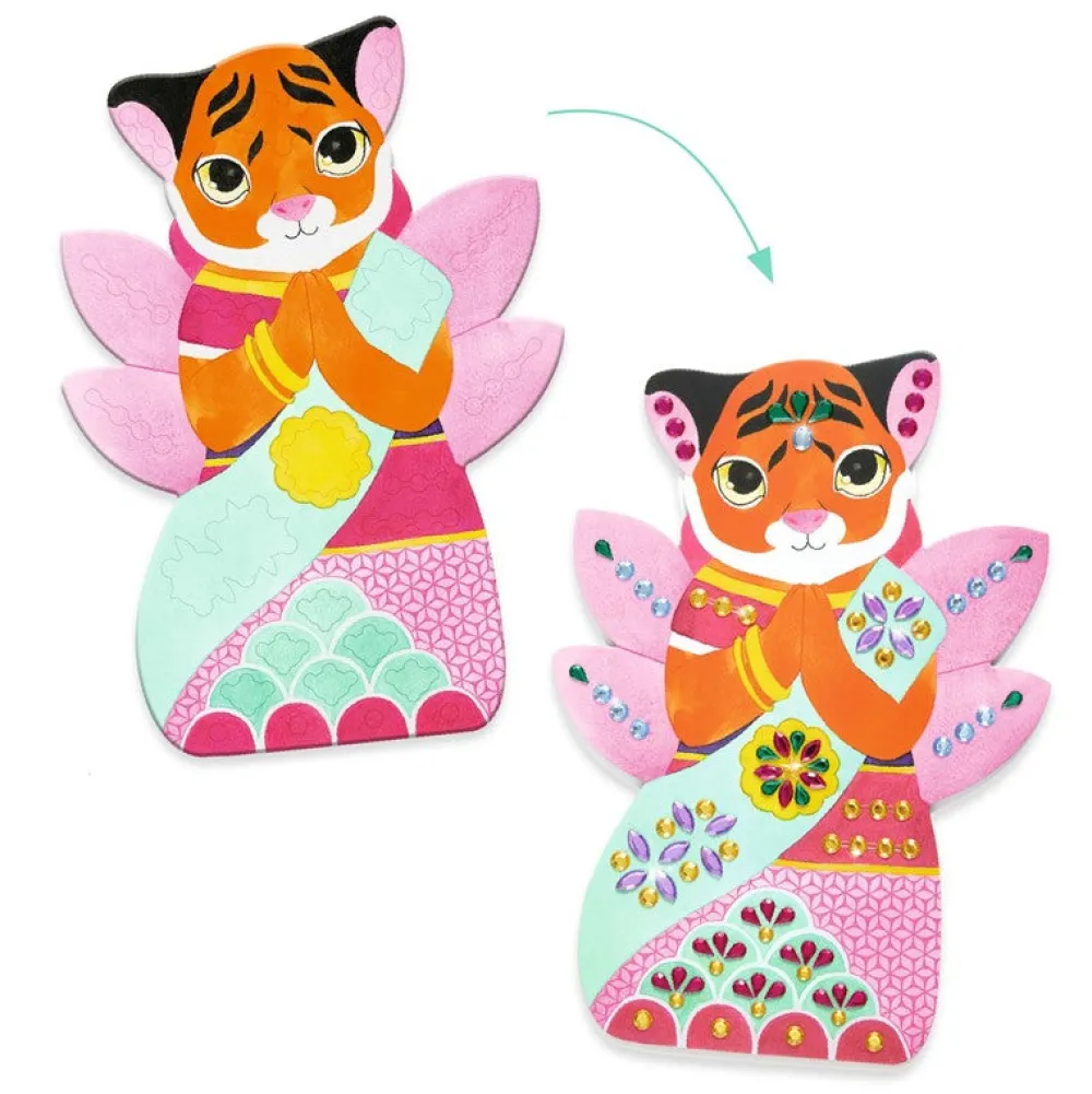 Djeco Crear con pegatinas Brillantes ·*Niños Kit De Manualidades