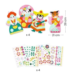 Djeco Crear con pegatinas Brillantes ·*Niños Kit De Manualidades