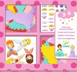 Djeco Crear con pegatinas Me gustan las princesas*Niños Kit De Manualidades