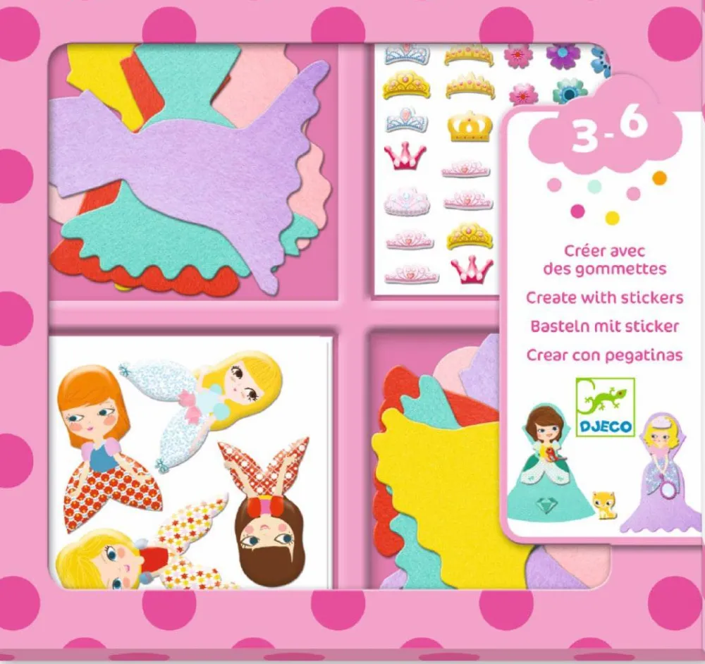 Djeco Crear con pegatinas Me gustan las princesas*Niños Kit De Manualidades