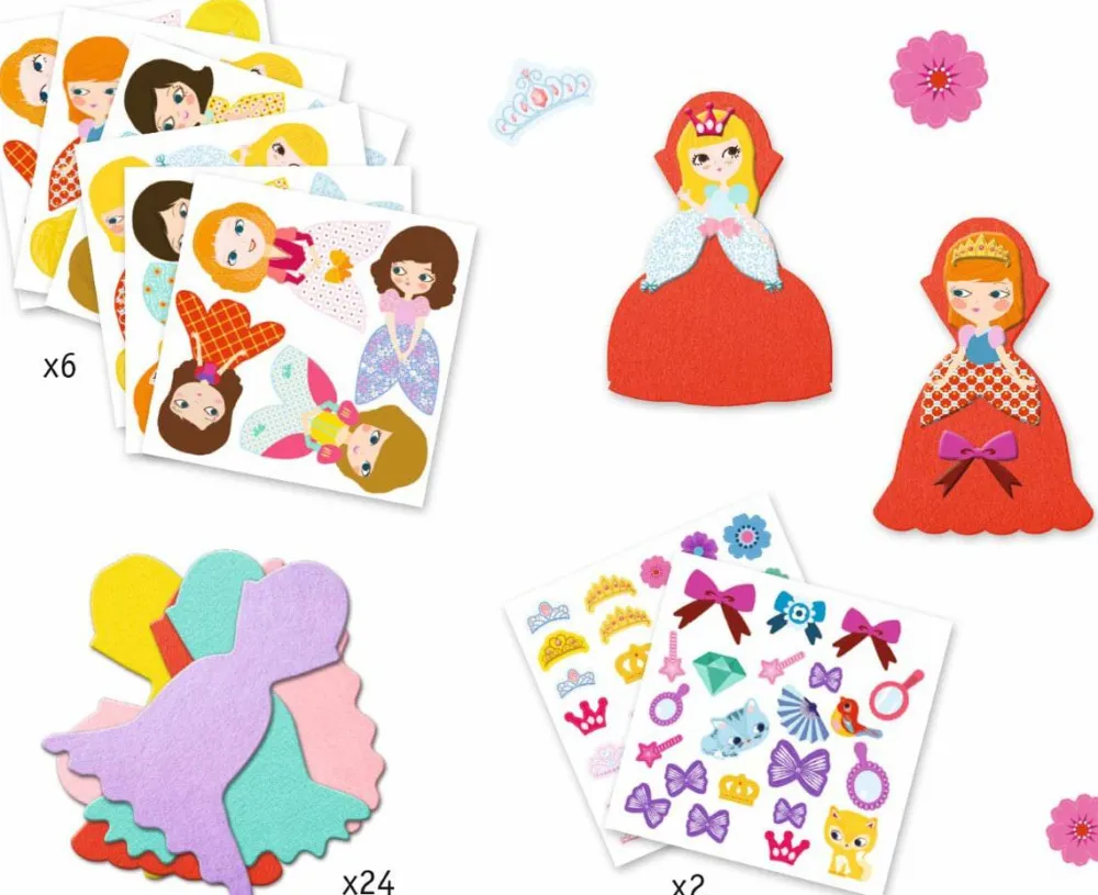 Djeco Crear con pegatinas Me gustan las princesas*Niños Kit De Manualidades