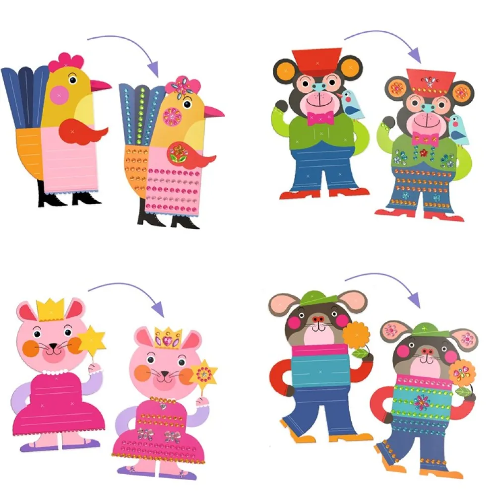 Djeco Crear con pegatinas Resplandecientes ·*Niños Kit De Manualidades