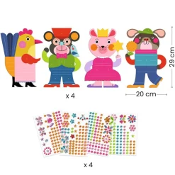 Djeco Crear con pegatinas Resplandecientes ·*Niños Kit De Manualidades