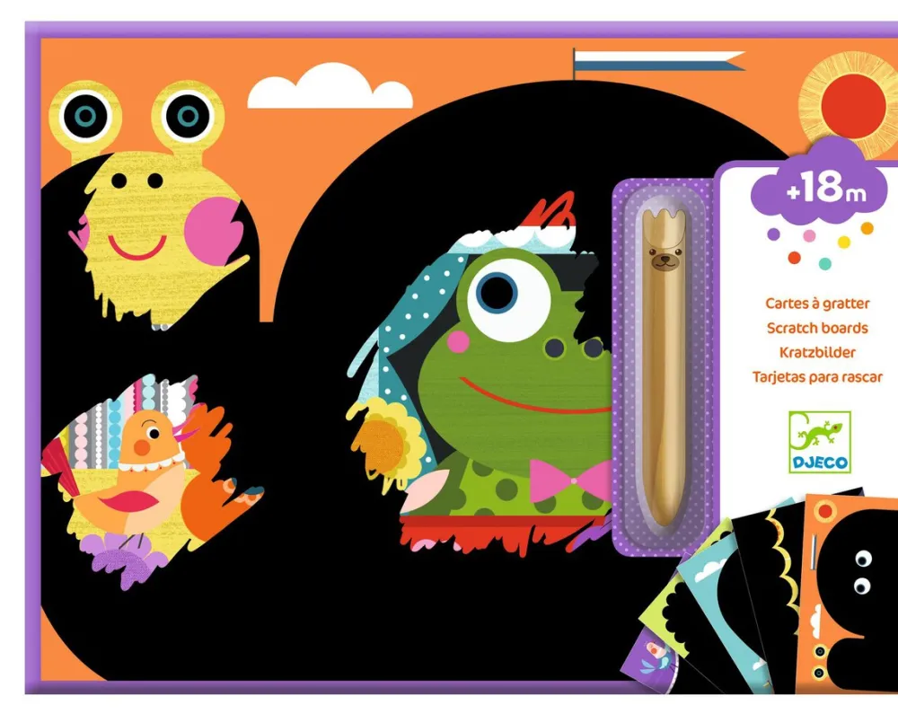 Djeco Cuadros para rascar Es divertido Descubrir ·*Niños Juguetes Y Juegos Motricidad Fina