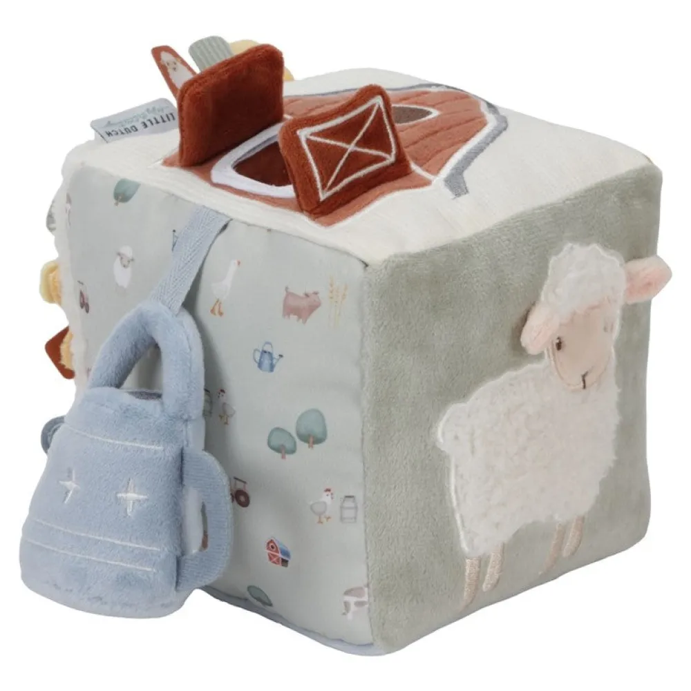Little Dutch Cubo Blandito de Actividades Pequeña Granja ·*Niños Juguetes Montessori|Juguetes De Estimulación Para Bebé