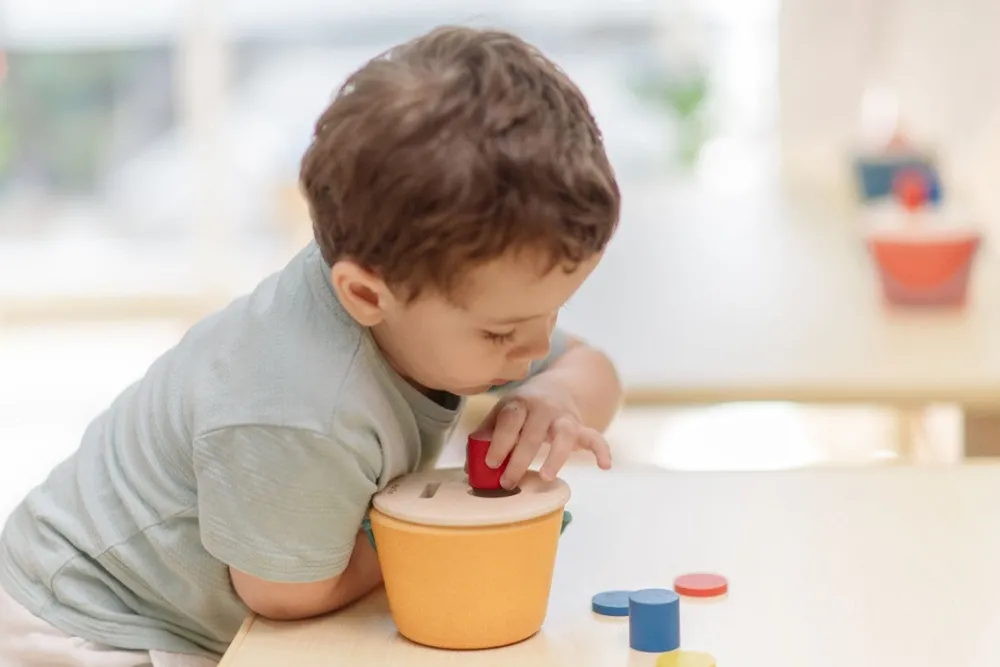 Plantoys Cubo encaja y cae ·*Niños Juguetes Waldorf|Juguetes De Madera Para Niños
