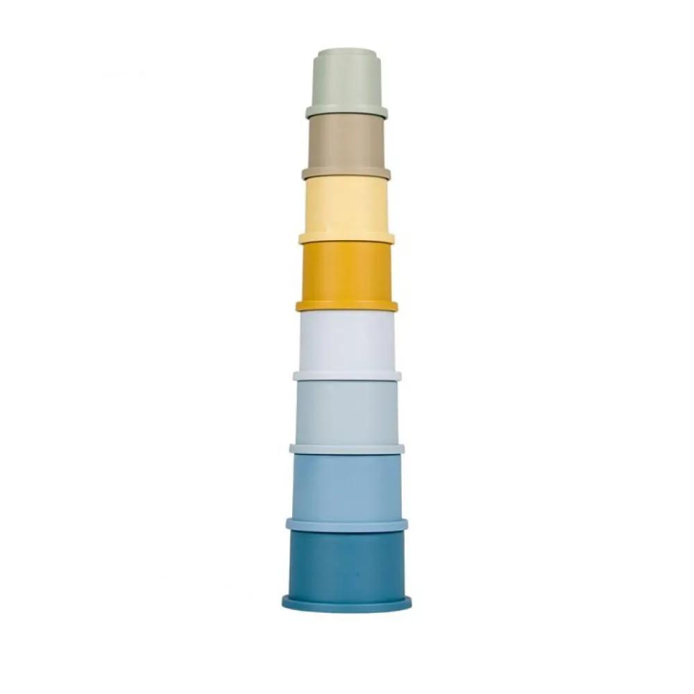 Little Dutch Cubos Apilables Azules ·*Niños Juguetes Y Juegos Motricidad Fina|Cubos Apilables