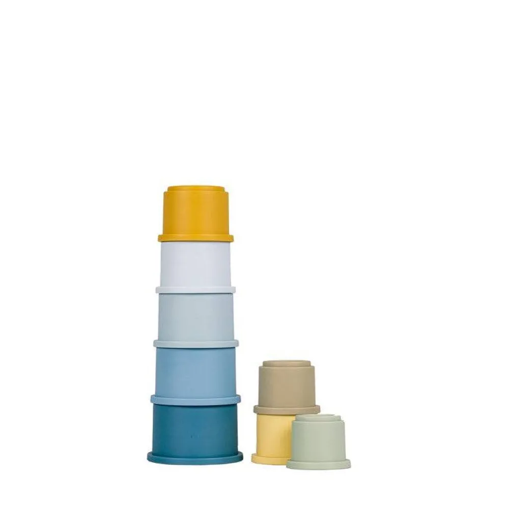 Little Dutch Cubos Apilables Azules ·*Niños Juguetes Y Juegos Motricidad Fina|Cubos Apilables