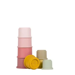 Little Dutch Cubos Apilables Rosas ·*Niños Juguetes Y Juegos Motricidad Fina|Cubos Apilables
