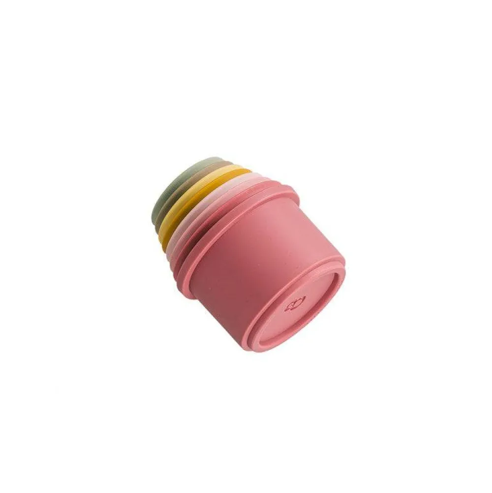 Little Dutch Cubos Apilables Rosas ·*Niños Juguetes Y Juegos Motricidad Fina|Cubos Apilables
