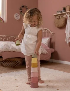 Little Dutch Cubos Apilables Rosas ·*Niños Juguetes Y Juegos Motricidad Fina|Cubos Apilables