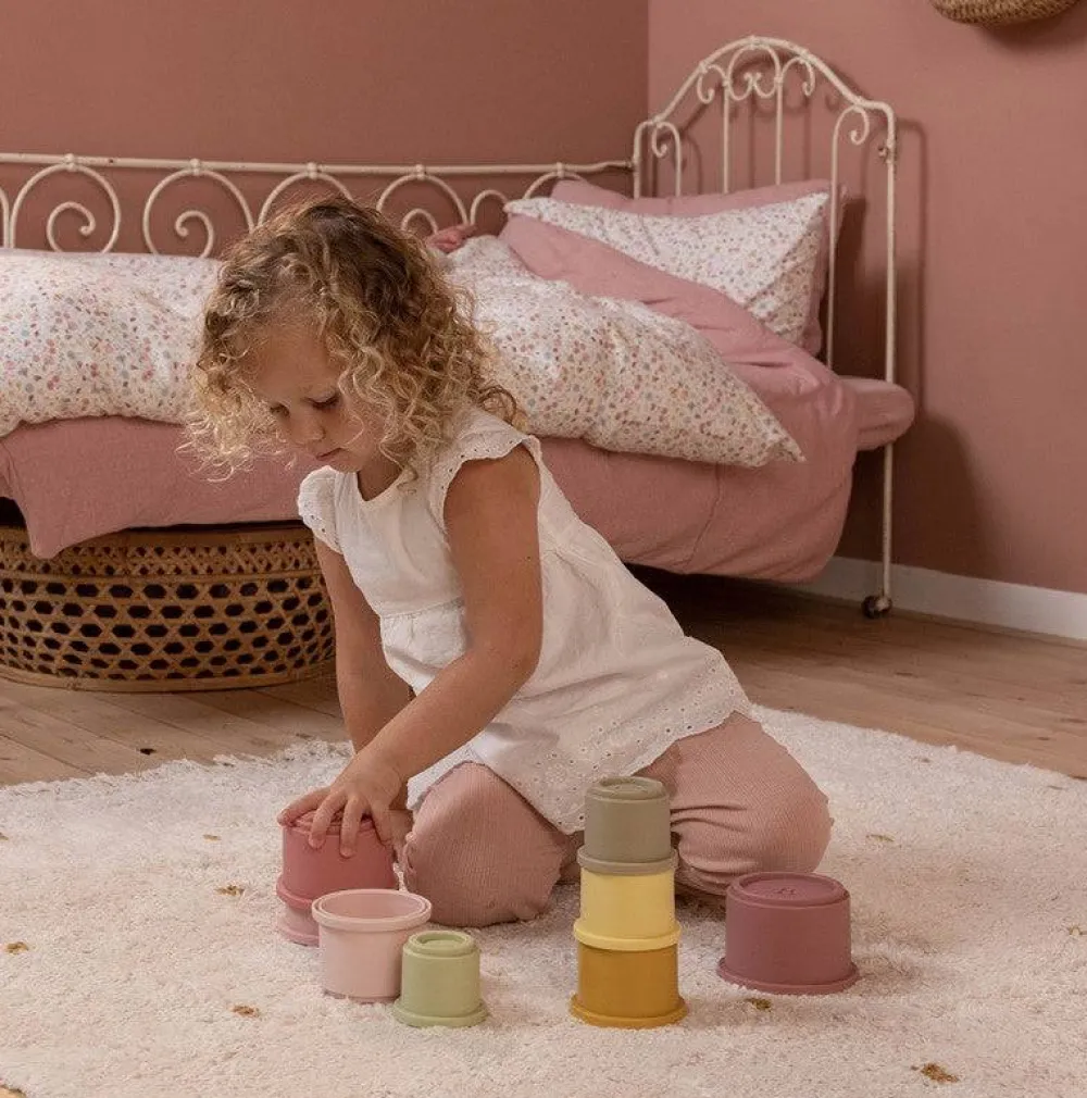 Little Dutch Cubos Apilables Rosas ·*Niños Juguetes Y Juegos Motricidad Fina|Cubos Apilables