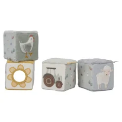 Little Dutch Cubos Blanditos Apilables Pequeña granja ·*Niños Juguetes Montessori|Juguetes De Estimulación Para Bebé