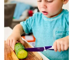 KiddiKutter Cuchillo Autonomía · Violeta*Niños Accesorios De Cocina Para Niños|Baby-Led Weaning Y Accesorios Alimentación