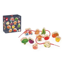 Janod Cuentas para enhebrar Huerto ·*Niños Juguetes Waldorf|Juguetes Montessori
