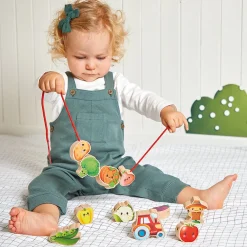 Janod Cuentas para enhebrar Huerto ·*Niños Juguetes Waldorf|Juguetes Montessori