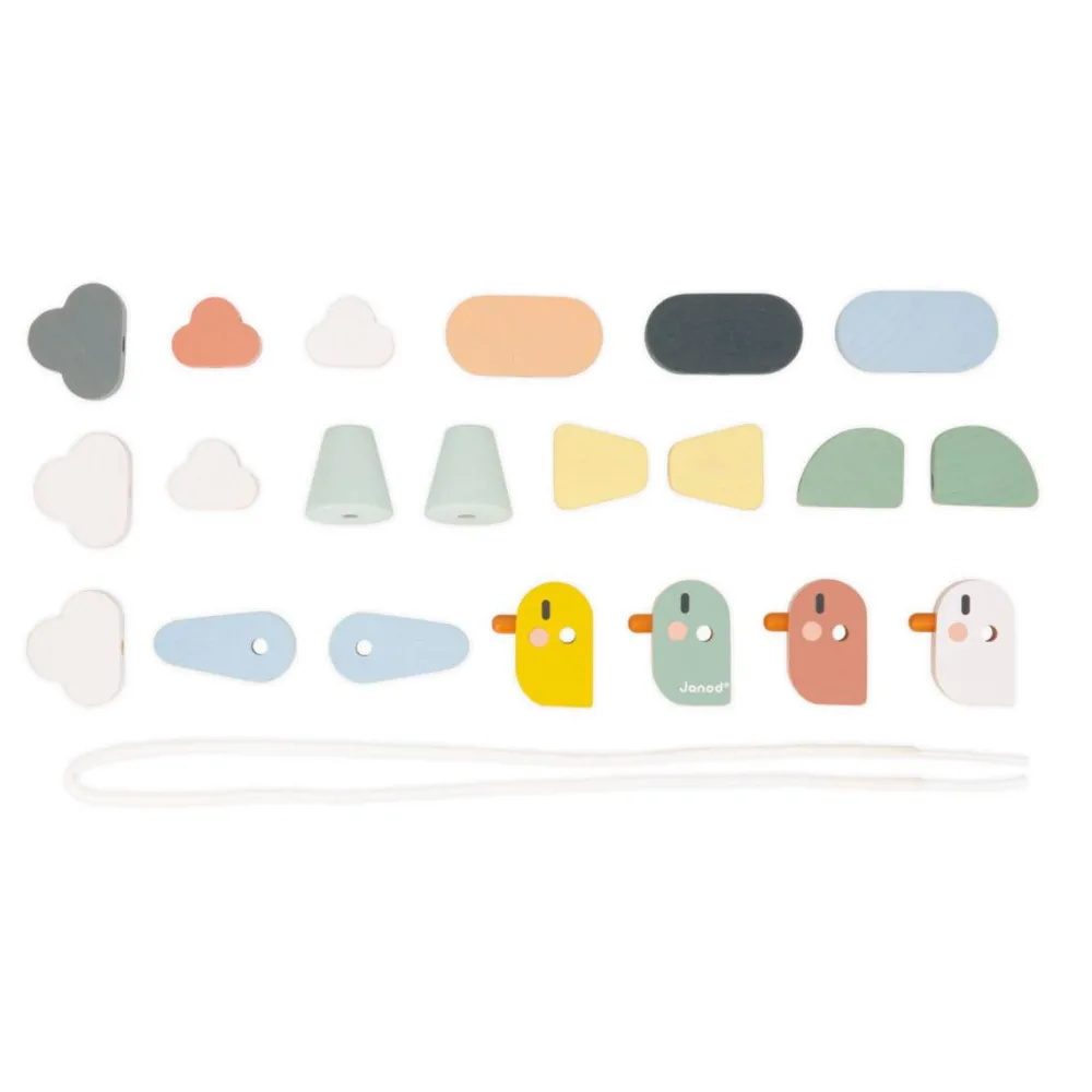 Janod Cuentas para enhebrar Pájaros ·*Niños Juguetes Waldorf|Juguetes Y Juegos Motricidad Fina
