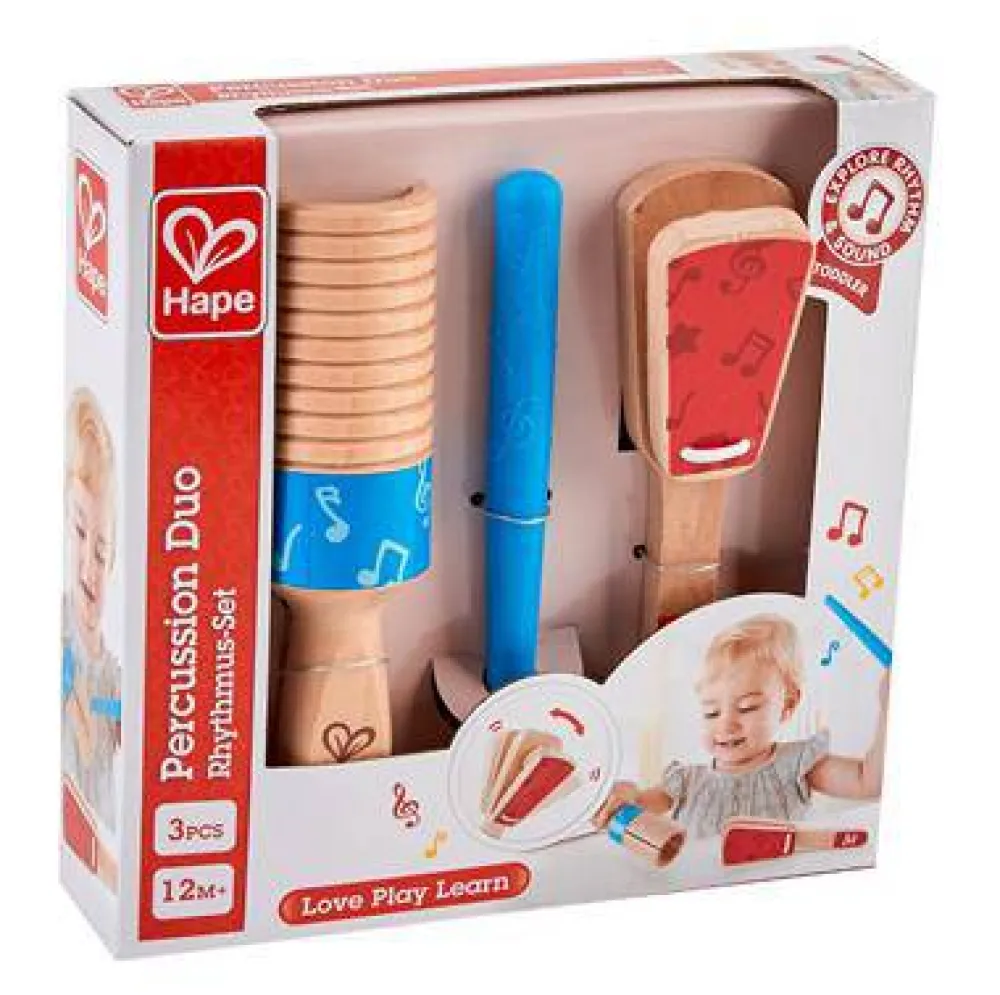 Hape Dúo de Percusión ·*Niños Juguetes Waldorf|Juguetes Montessori