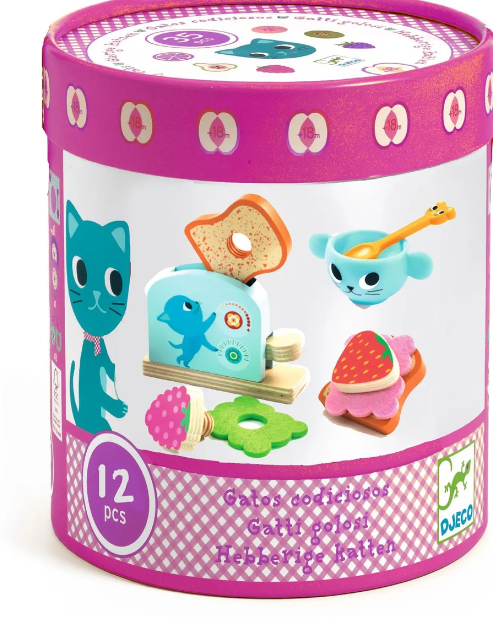 Djeco El desayuno de los gatitos ·*Niños Cocinas De Madera Y Accesorios Juguete|Juguetes Waldorf