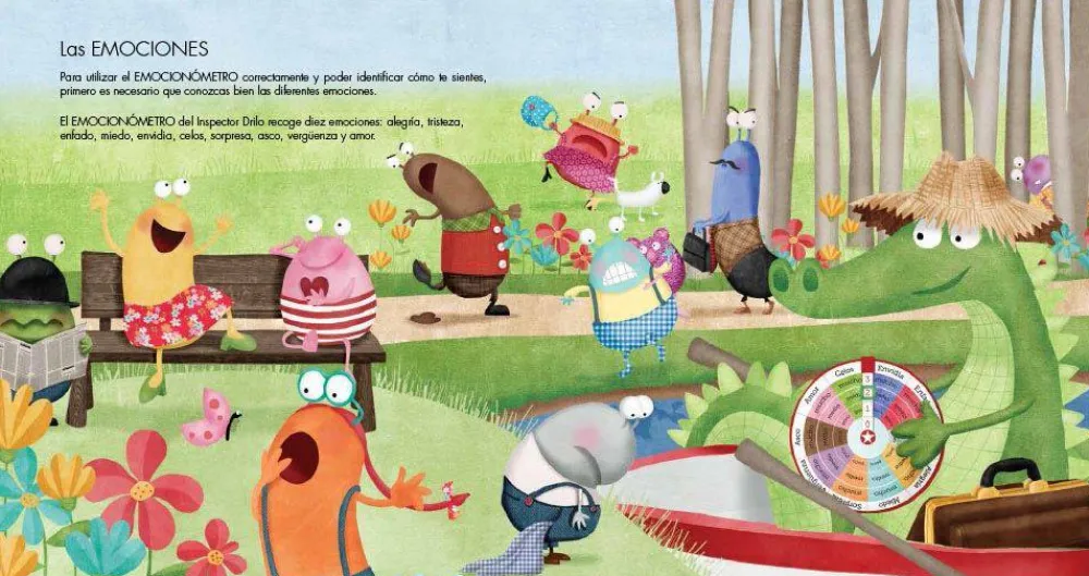Nubeocho El emocionómetro del inspector Drilo* Libros Sobre Emociones|Álbumes Ilustrados Infantiles