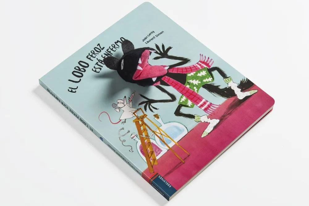 Edelvives El lobo feroz está enfermo*Niños Libros De Texturas Para Bebés|Libros Con Muñeco