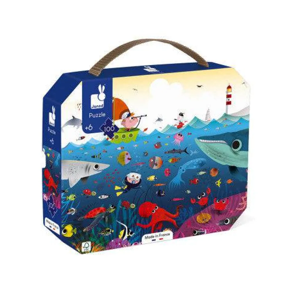 Janod El Mundo Submarino 100 piezas ·*Niños Puzzles 100 Piezas|Puzzles Janod