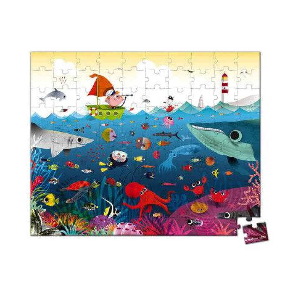 Janod El Mundo Submarino 100 piezas ·*Niños Puzzles 100 Piezas|Puzzles Janod