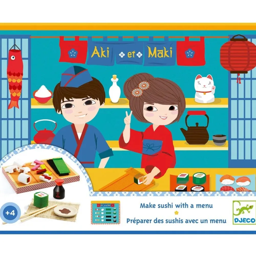 Djeco El Sushi de Aki & Maki ·*Niños Cocinas De Madera Y Accesorios Juguete|Juguetes Waldorf