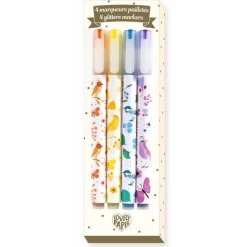 Djeco Estuche 4 rotuladores con brillos Tinou · Lovely Paper*Niños Bolis, Lápices Y Rotus