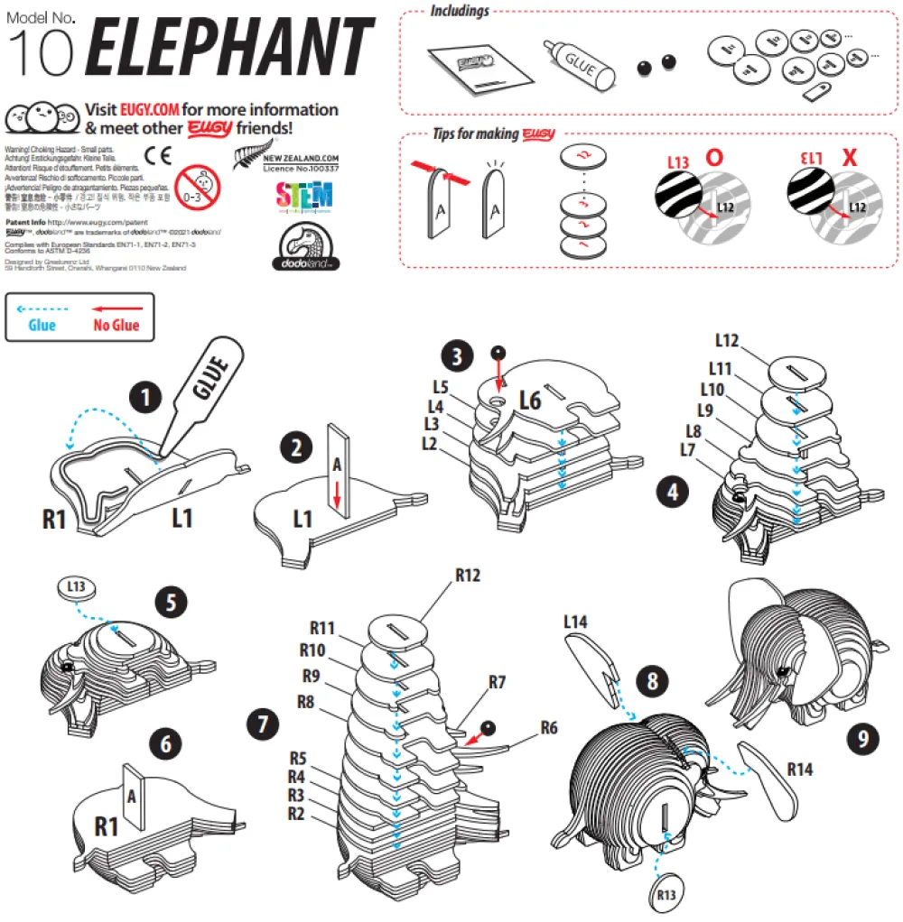 EUGY · Elefante*Niños Kit De Manualidades