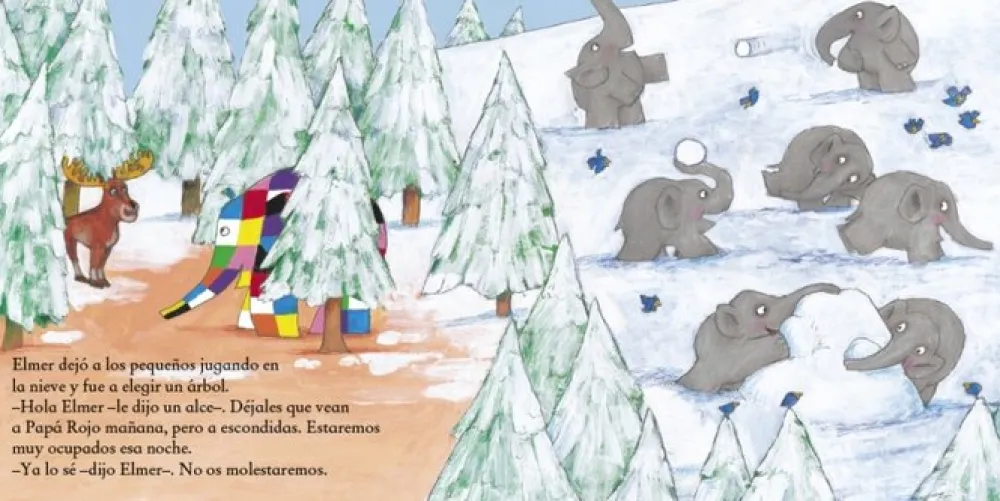 Edelvives ¡Feliz Navidad, Elmer!*Niños Libros De Navidad Para Niños|Libros De Texturas Para Bebés