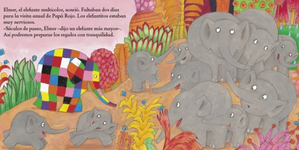 Edelvives ¡Feliz Navidad, Elmer!*Niños Libros De Navidad Para Niños|Libros De Texturas Para Bebés