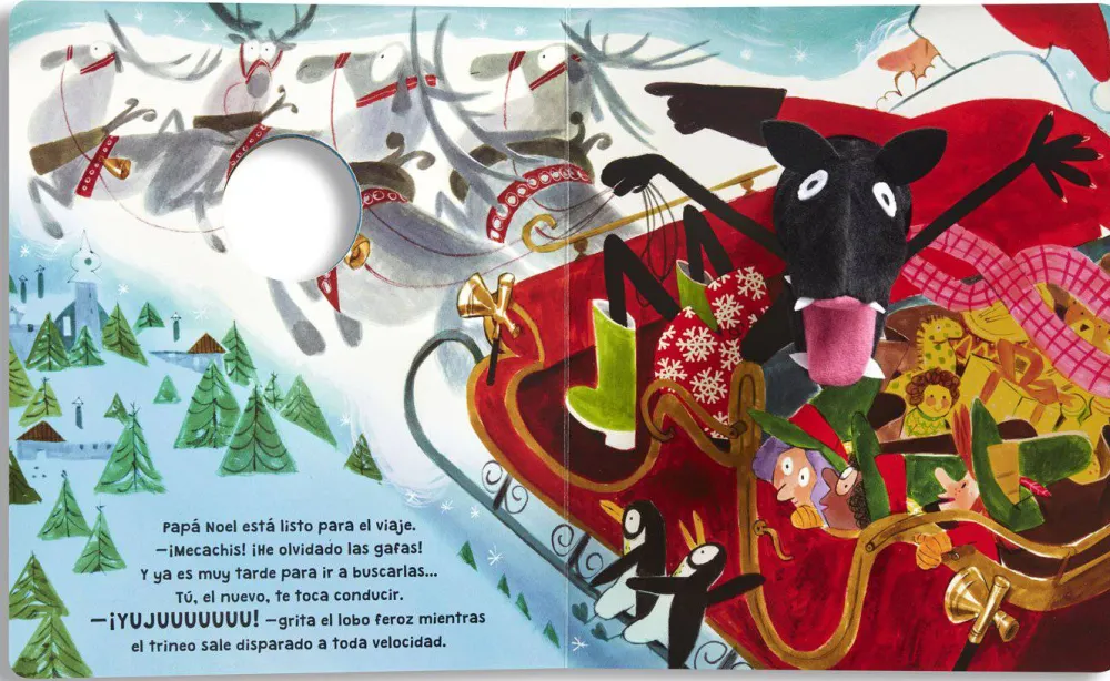 Edelvives ¡Feliz Navidad, lobo feroz!*Niños Libros De Navidad Para Niños|Libros De Texturas Para Bebés