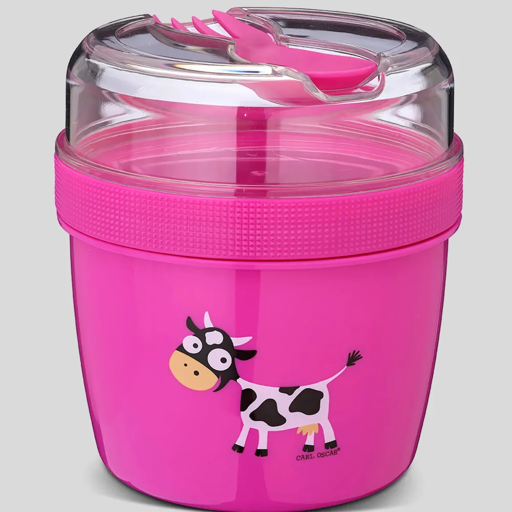 Carl Oscar Fiambrera Snack N'ice Cup L Vaca Púrpura ·* Cajas De Almuerzo Infantil·Tuppers Fresquitos|Cajas De Almuerzo Infantil·Con Compartimentos