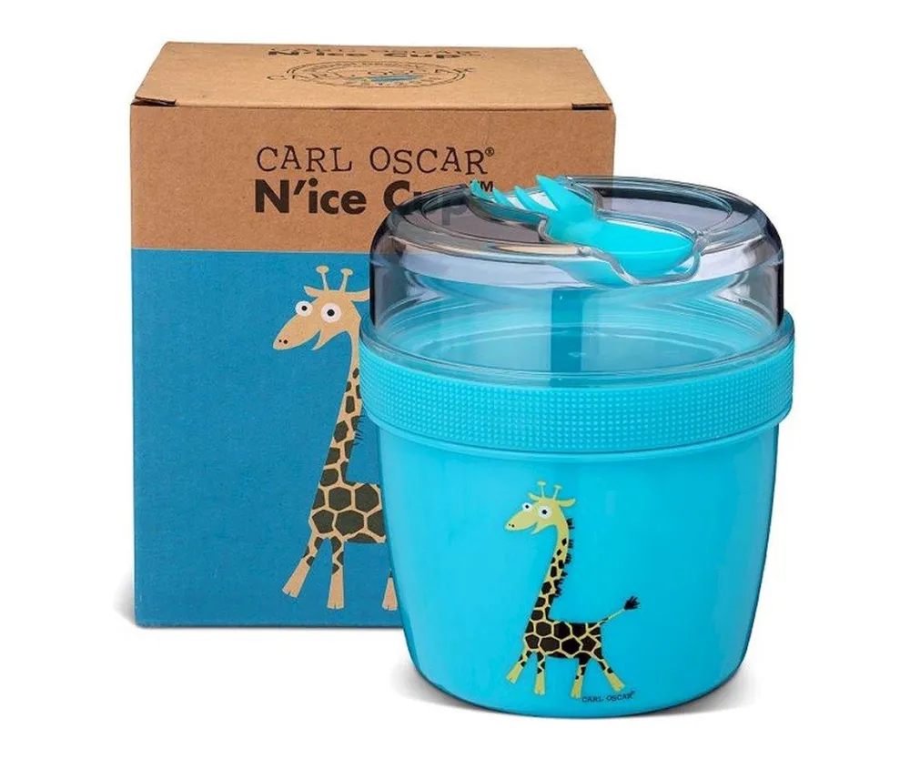 Carl Oscar Fiambrera Snack N'ice Cup L Jirafa Turquesa ·* Cajas De Almuerzo Infantil·Tuppers Fresquitos|Cajas De Almuerzo Infantil·Con Compartimentos