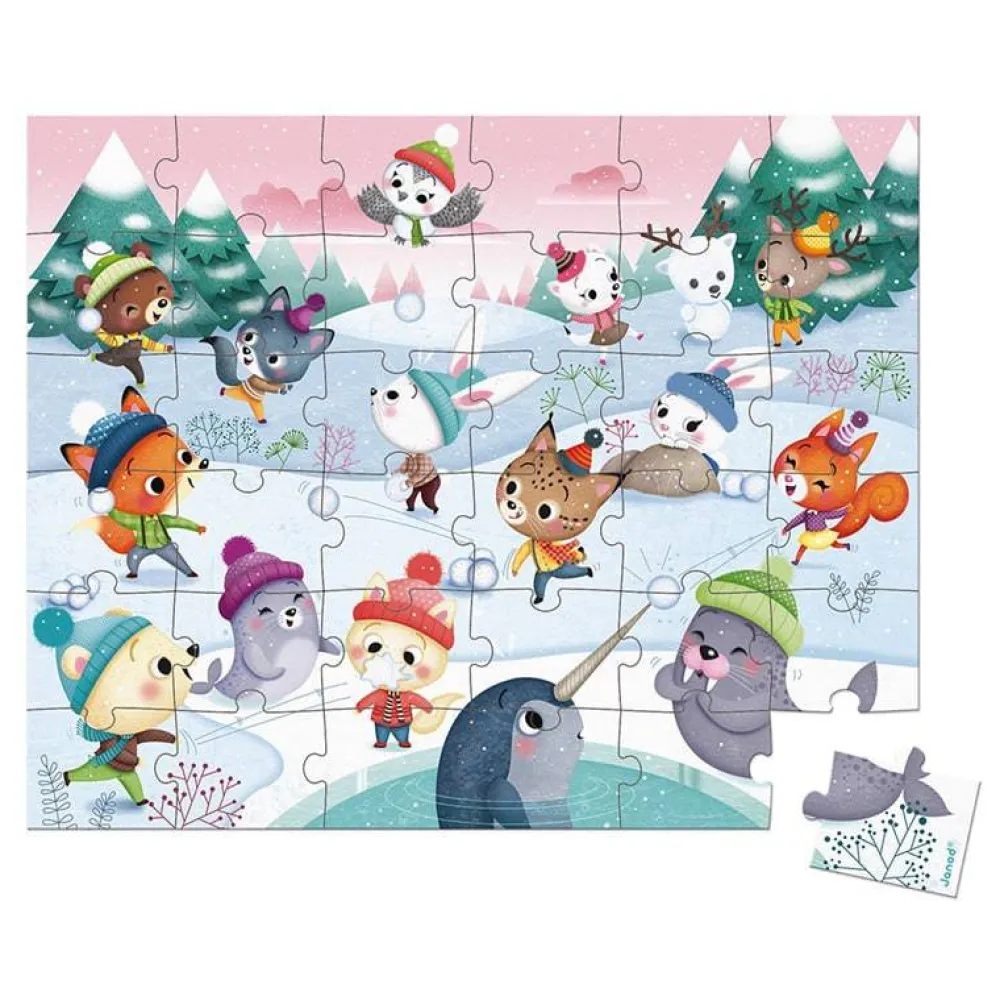 Janod Fiesta en la Nieve 36 piezas ·*Niños Puzzles 36 Piezas|Puzzles Janod
