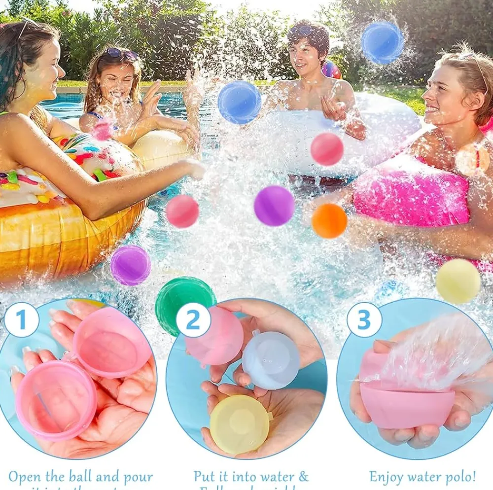 SOPPYCID Globos agua reutilizables SOLID opacos · 6 uds*Niños Juguetes De Piscina|Juguetes De Piscina