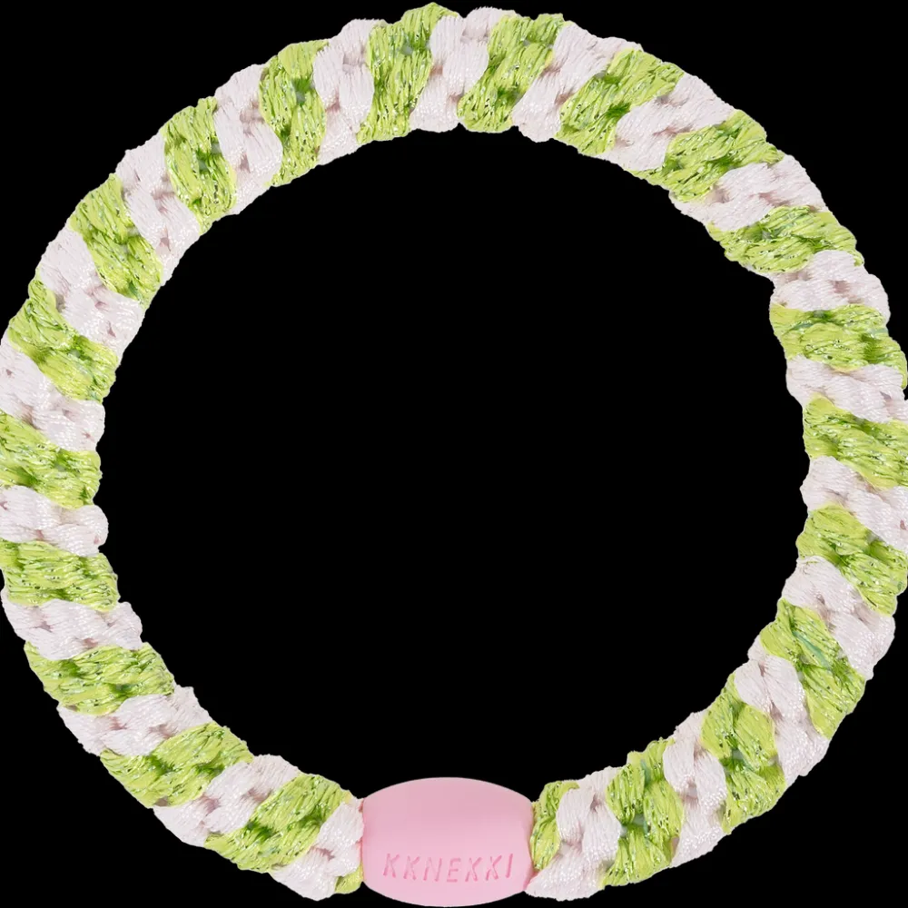 Kknekki Goma de pelo Pink Lime Glitter Stripe* Accesorios Para Pelo