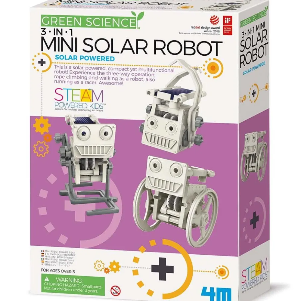 4M GreenScience Mini Robot Solar 3 en 1 ·*Niños Juguetes Stem