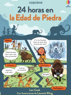 Usborne 24h en la Edad de Piedra*Niños Libros Pasatiempos Para Niños Y Niñas