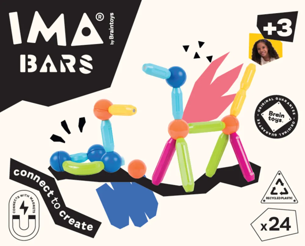 Braintoys Imabars 24 piezas ·*Niños Construcciones Magnéticas