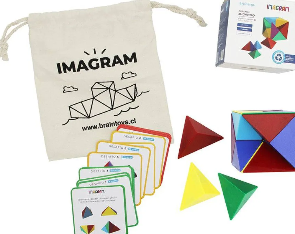 Braintoys Imagram 24 piezas ·*Niños Construcciones Magnéticas