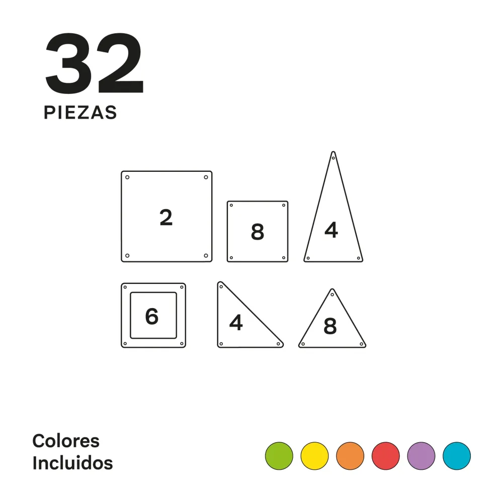 Braintoys Imanix 32 piezas ·*Niños Construcciones Magnéticas|Imanix