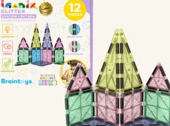 Braintoys Imanix Glitter 12 piezas ·*Niños Construcciones Magnéticas|Imanix