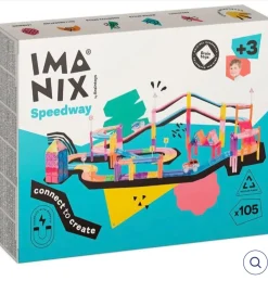 Braintoys Imanix Pista de Carreras 105 piezas ·*Niños Construcciones Magnéticas|Imanix