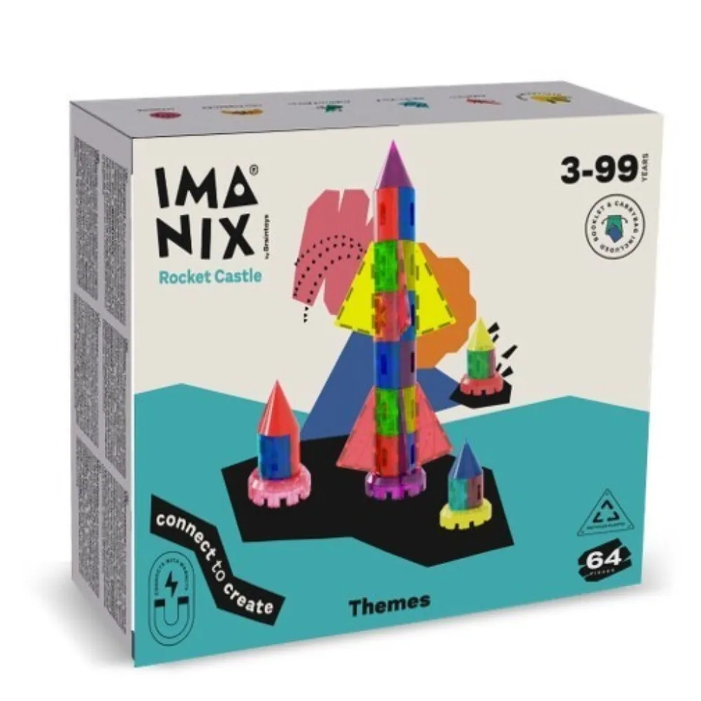 Braintoys Imanix Rocket Castle 64 piezas ·*Niños Construcciones Magnéticas|Imanix