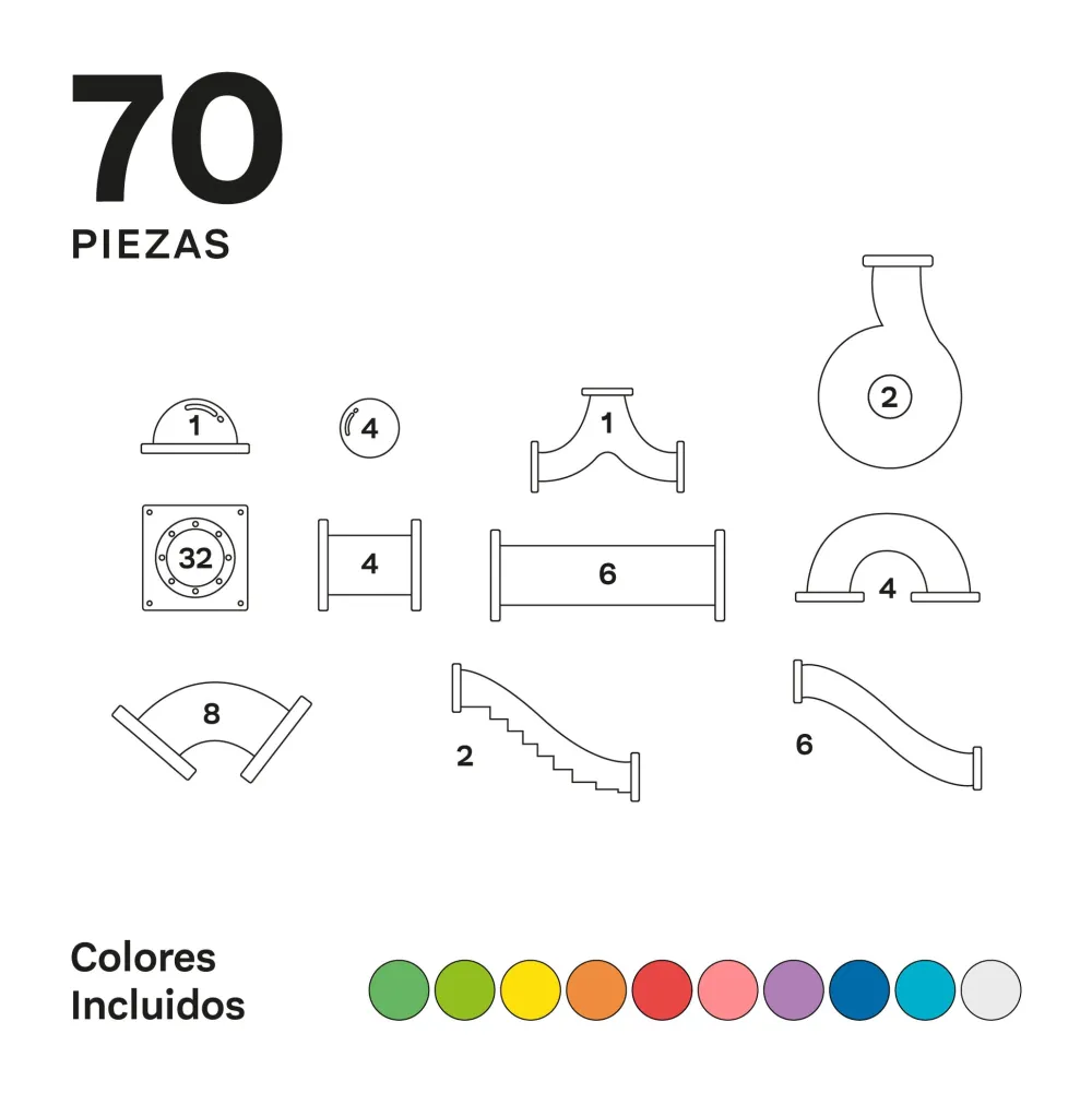 Braintoys Imanix Tobogán 70 piezas ·*Niños Construcciones Magnéticas|Imanix
